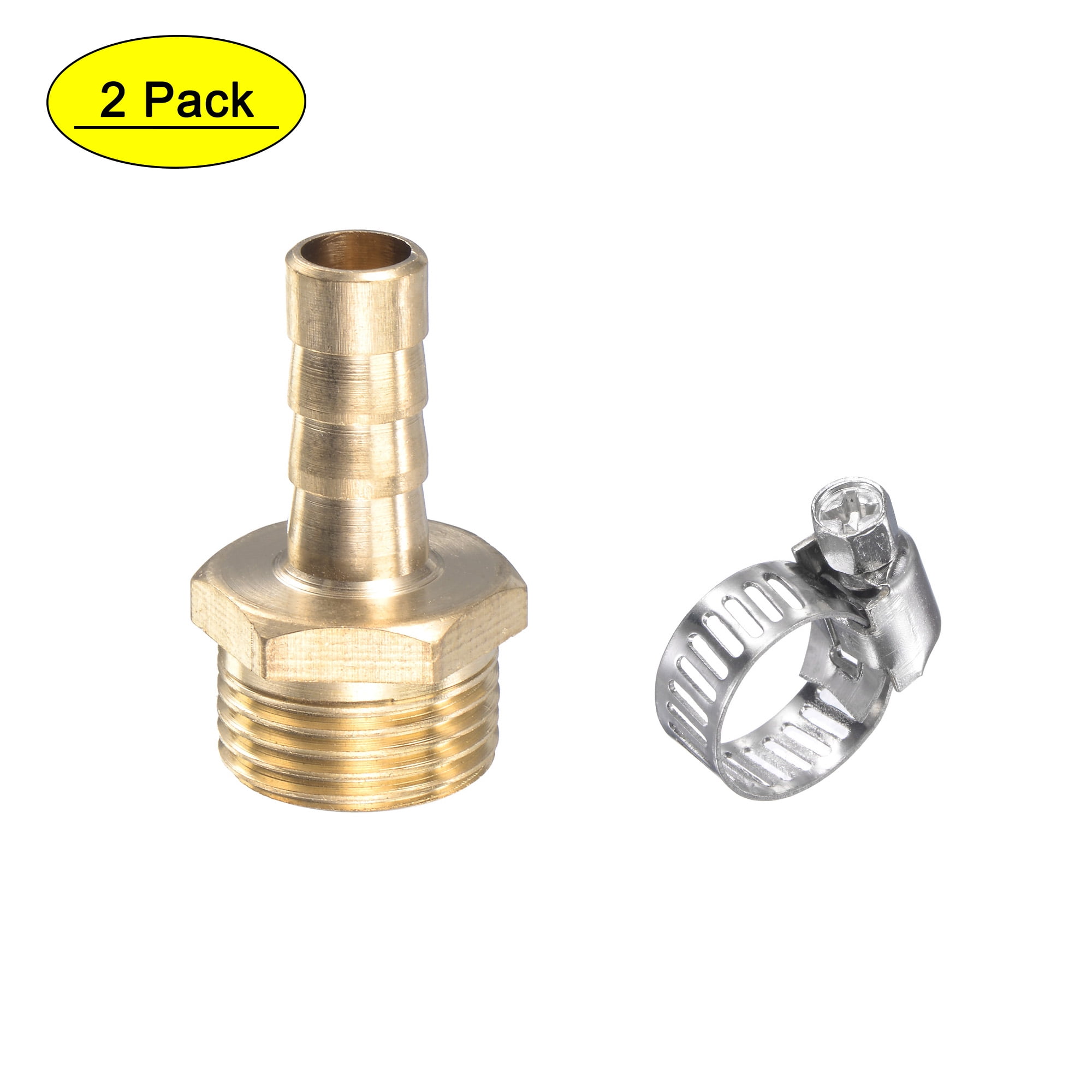 uxcell Brass Compression Tube Fitting 8mm OD Straight Pipe Adapter for Water Garden Irrigation System 2pcs 