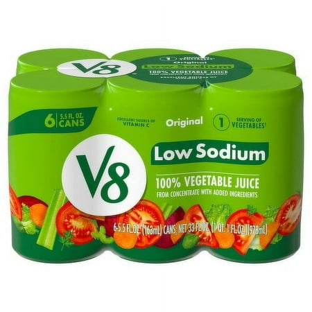 V8 Vegetable Juice Low Sodium Original 6Pk-5.5 Oz