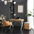 thumbnail image 2 of Mona Wooden Desk Natural/White 43.3L x 21.7W x 30H 1 Storage Drawer X-Leg, 2 of 11