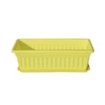 thumbnail image 1 of Resina rectangular maceta de drenaje agujero vegetal plantador de flores hogar jardín bandeja de planta amarillo 44x19x14cm 3 Piezas Yuarrent HA6722-07B, 1 of 6