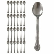 24 Bulk Stainless Steel Teaspoon Set Dinner Silverware Tea Spoons Flatware 6"L