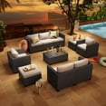 thumbnail image 3 of ClouddWell 7 Seat Outdoor Patio Furniture Set, Patio Conversation Sets with Thick Waterproof Cushions & Storage Coffee Table(Beige), 3 of 8