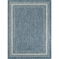 thumbnail image 2 of Unique Loom Outdoor Border Collection Area Rug - Soft Border (5' 3" x 7' 1" Rectangle Blue/Ivory), 2 of 6
