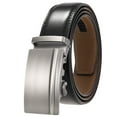 thumbnail image 3 of Men’s Genuine Cowhide Leather Business Belt  Modern Dress Belt with Classic Metal Buckle for Men Automatic Adjustable Click Ratchet Buckle Belts, 3 of 12