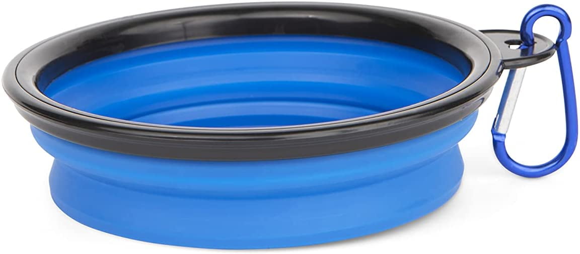 Collapsible Silicone Dog Bowl Portable Luxury Pop Up Pet Food and Water Dish Great for Hiking Camping Travel Foldable Dog Bowl with Carabiner Clip Black Walmart