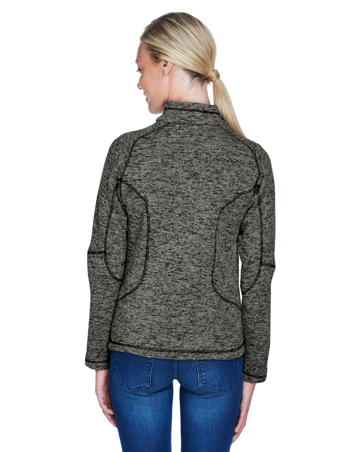 The Ash City - North End Ladies' Peak Sweater Fleece Jacket - HTHR CHRCL 745 - S - image 2 of 2