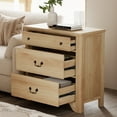 thumbnail image 2 of WAMPAT 3 Drawer Dresser for Bedroom，Modern Farmhouse Wood Dresser Storage Cabinet Chest of Drawer for WAMPAT Bedroom Living Room,Brown, 2 of 8