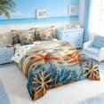 thumbnail image 2 of Manfei 3D Beach Seashell Starfish Coral Bedding Comforter Set for Kids Boys and Girls, Coastal Life Print Queen Bedding Sets, Polka Dots Reversible 7 Pieces, 2 of 6