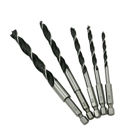 

5 Pieces HSS /5/6/8/10mm Metal Woodworking Drill