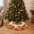 thumbnail image 6 of Fall Tree Skirt,Pumpkin Maple Leaf Pattern Circular Christmas Tree Base Decorative Cover for Home Seasonal Decor Livingroom Holiday Styling, 6 of 7