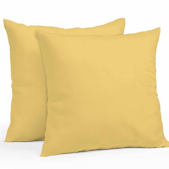 Outdoor Pillow Cover Solid Yellow Color Set of 2 Waterproof Throw Pillowcases Yellow Vintage Decorative Patio Furniture Pillows for Couch Garden Indoor & Outdoor Use