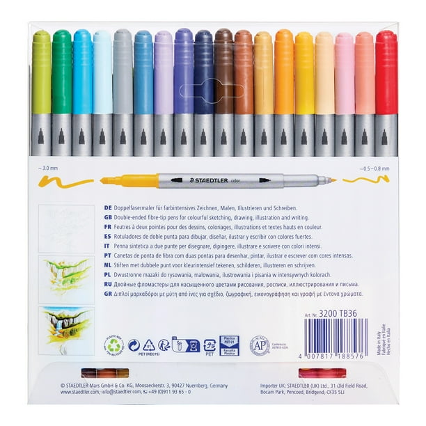 Staedtler Double-Ended Marker Pens 36 pieces, Set of 36