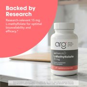 MethylPro 15mg L-Methylfolate - Professional Strength Active Methylfolate, 5-MTHF Supplement for Mood Support & Brain Health - Non-GMO + Gluten-Free with No Fillers (60 Capsules)