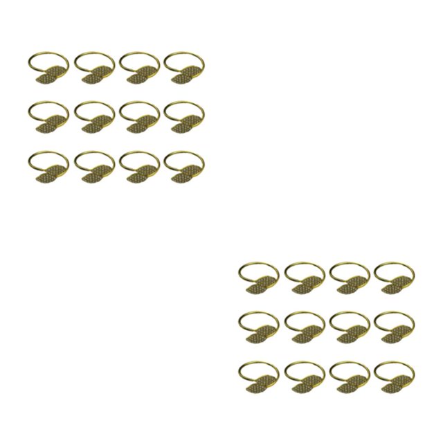 Bearachild 12 Pieces Home Restaurant Leaf Shaped Napkin Banquet Portable Ceremony Decoration Napkins Ornament Rhinestone Ring Oro 2piezas