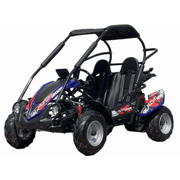Trailmaster Blazer i200R 48V Electric Go Kart, Lithium Battery, 27 MPH Max Speed, Ages 10–14 (Blue)