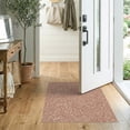 thumbnail image 2 of ODIKA 2'x3' Dusty Rose Botanical Mallow Floral Washable Doormat Intricate Hand Drawn Motifs With Delicate Foliage Vines Traditional Non-Slip, Low Pile for Entryway, Kitchen, Laundry Room, 2 of 7