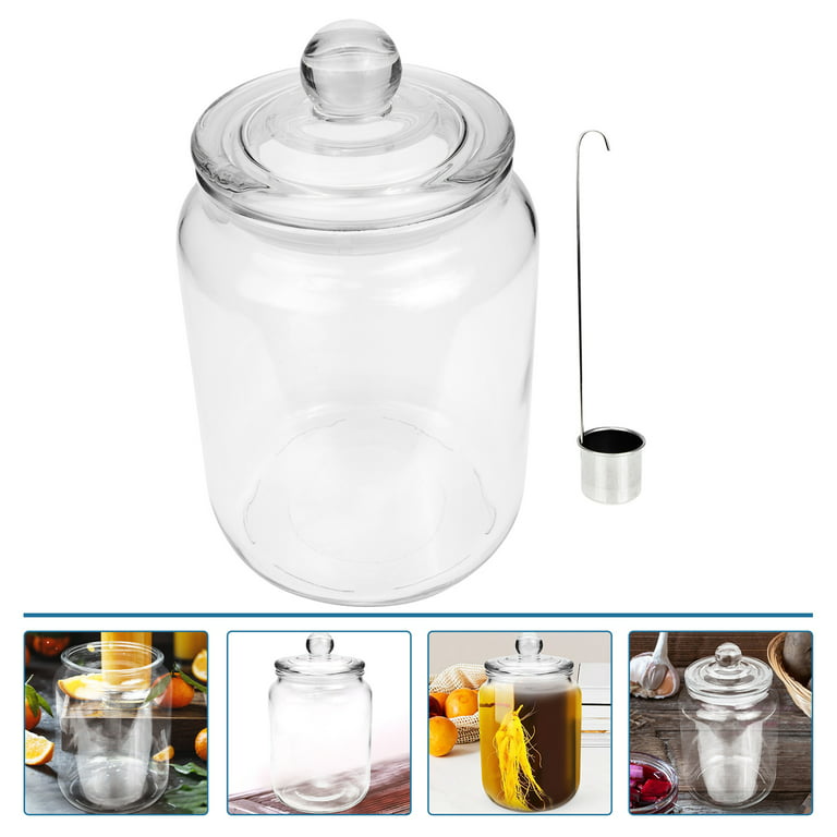 Glass Wine Jar Household Orange Juice Sealing Container Beverage Barrel (1.5l), Size: 22x13.8cm