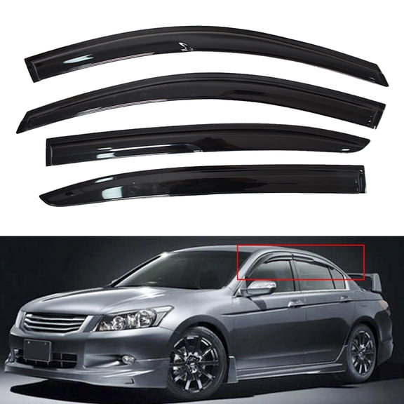 Genrics Window Visors Sun Rain Guards - Window Deflectors for Car 4-Pack Vent Shade Deflector Replacement for Accord 2008-2012