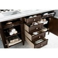 thumbnail image 4 of James Martin Vanities 60" Burnished Mahogany Double Vanity w/ 3 CM Arctic Fall Solid Surface Top, 4 of 6