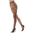 thumbnail image 5 of MeMoi Botanica Floral Swirl Fishnet Tights - Womens - Female (Small/Medium, CloudBurst), 5 of 5