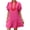 Rose red, variant on Short Sleeve Women Color Block V Neck Ruffle Mini Dress