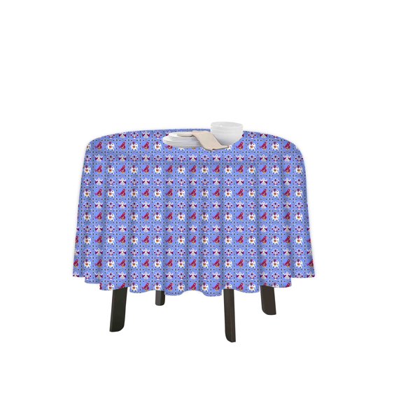 eloria Abstract Printed Round Table Cloth Resistant Washable Decorative Table Cover for Dining Table