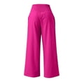 thumbnail image 5 of EDFBUYKRS Female Women Pants Casual Womens Linen Pants Plus Size Petite High Waist Wide Leg Palazzo Pants for Women Smocked Elastic Waist Loose Comfy Casual Pajama Pants Pockets Xxxxxl, 5 of 5