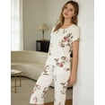 thumbnail image 6 of MyFav Women's Capri Pajama Sets Plus Size Sleepwear Top with Capri Pants 2 Piece Loungewear Set,2XL, 6 of 7