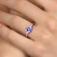 thumbnail image 4 of Gem Stone King 1.66 Ct Blue Tanzanite Pink Lab Grown Diamond 18K Rose Gold Plated Silver Ring, 4 of 6