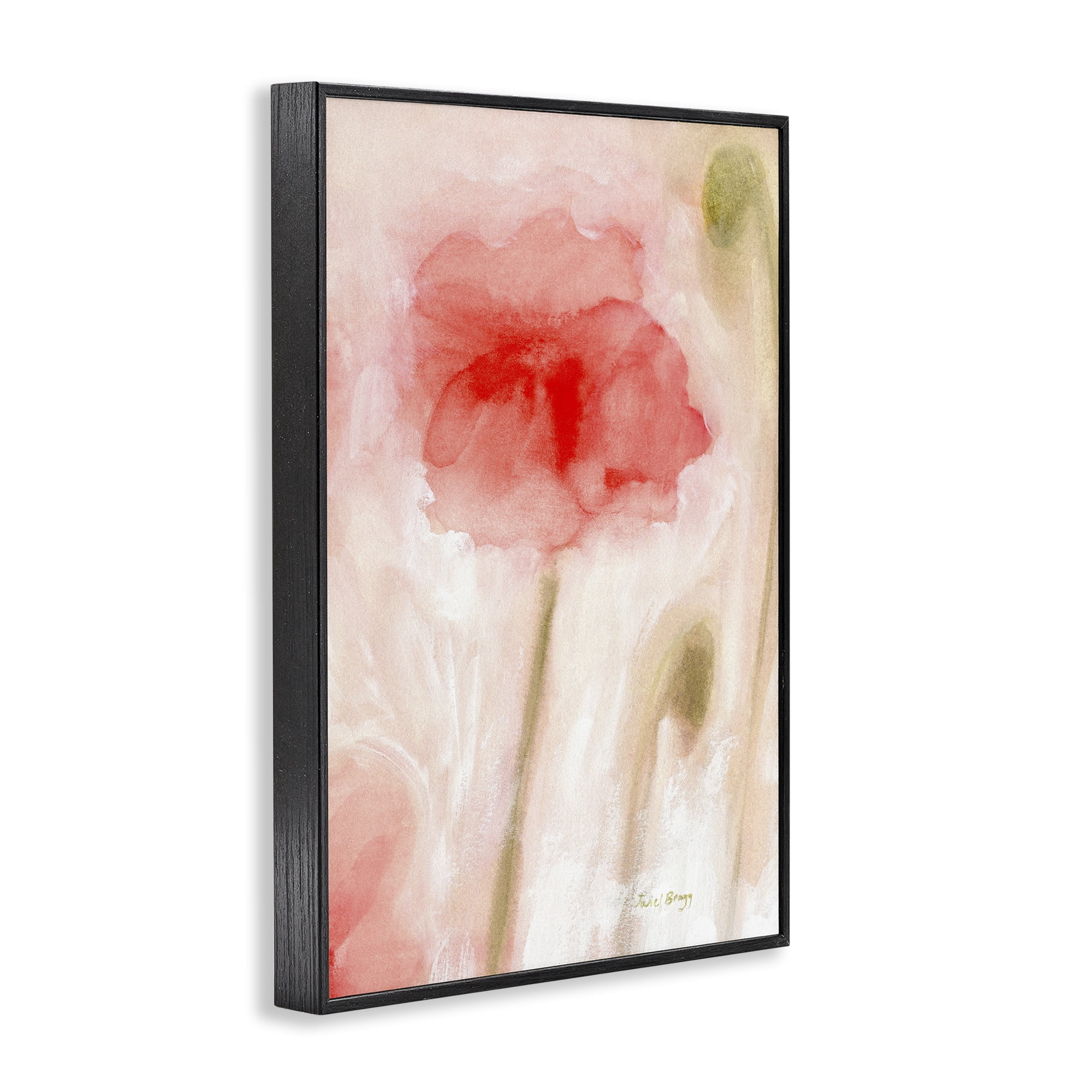 Stupell Industries Abstract Budding Flower Botanical & Floral Painting Black Framed Art Print Wall Art, 12 x 18