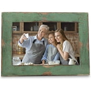 MY VINTAGE FINDS Rustic Farmhouse Photo Frame Distressed Wood Picture Frame | Green - 4 x 6