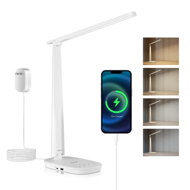 Lámpara de escritorio Honeywell Sunturalux™ LED regulable con puerto USB HWT-H2W