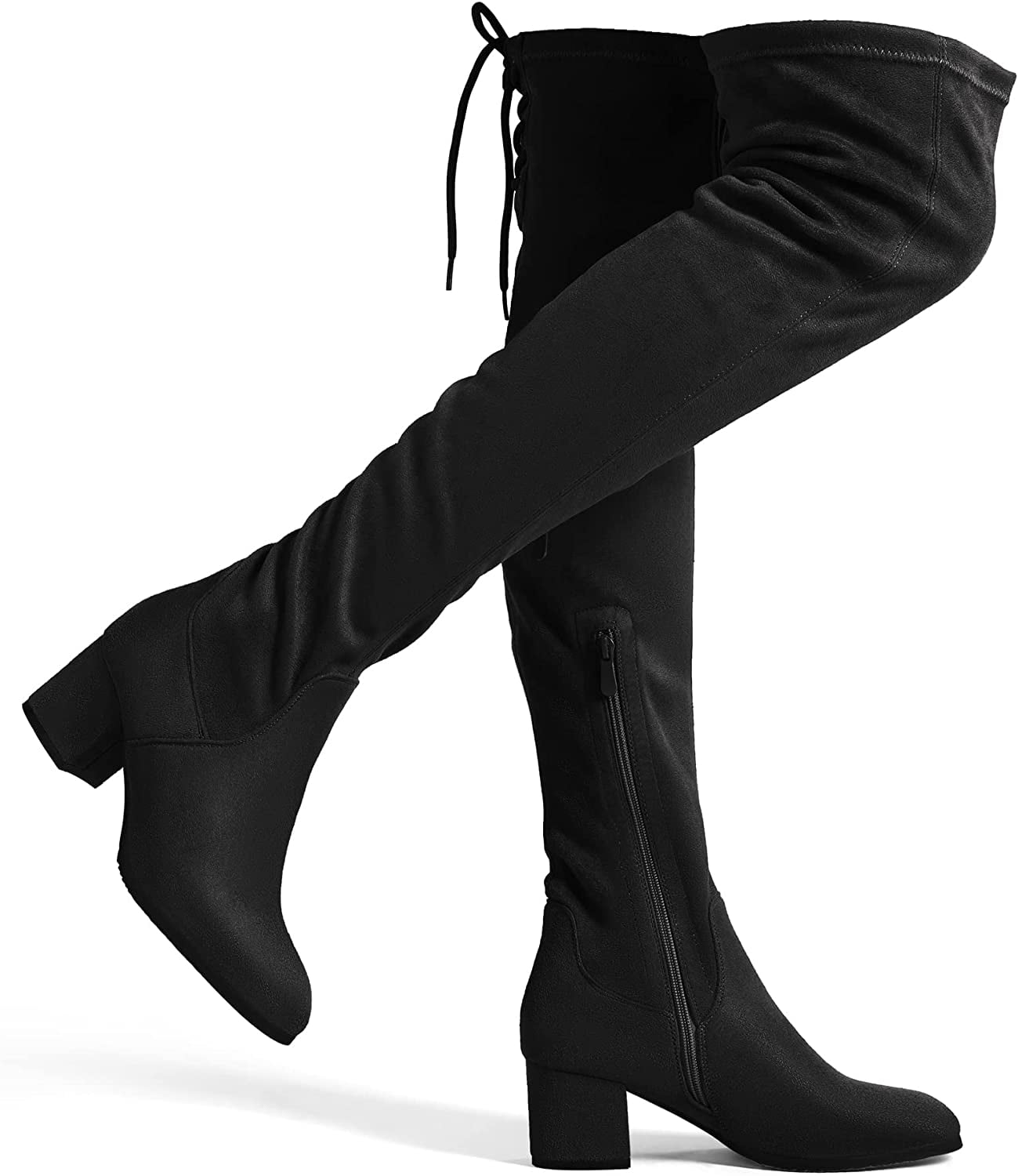 Women's Over The Knee Thigh High Chunky Heel Boots Long Stretch Sexy Fall  Boots - Walmart.com
