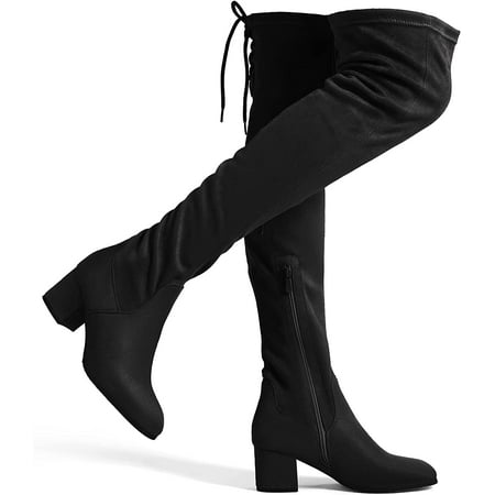 

Women s Over The Knee Thigh High Chunky Heel Boots Long Stretch Sexy Fall Boots