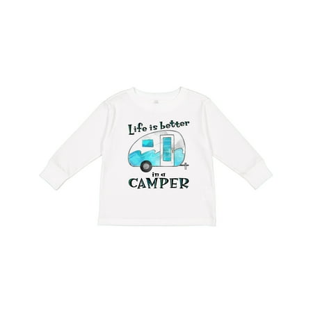 

Inktastic Life is Better in a Camper Blue Gift Toddler Boy or Toddler Girl Long Sleeve T-Shirt