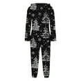thumbnail image 5 of Frostluinai Ugly Christmas Fuzzy Fleece Onesies Pajamas Women Zipper Hooded Warm Sherpa Jumpsuit Sleepwear Xmas Graphic Playsuit Loungewear, 5 of 6