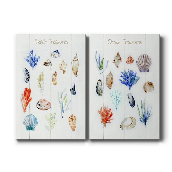 Beach Treasures Premium Gallery Wrapped Canvas - Ready to Hang - Set of 2 - 8 x 12 Each