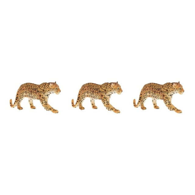 Guardoinrt Interactive Simulation Animal Figures Model for Kids Educational Toys Leopard 3Set