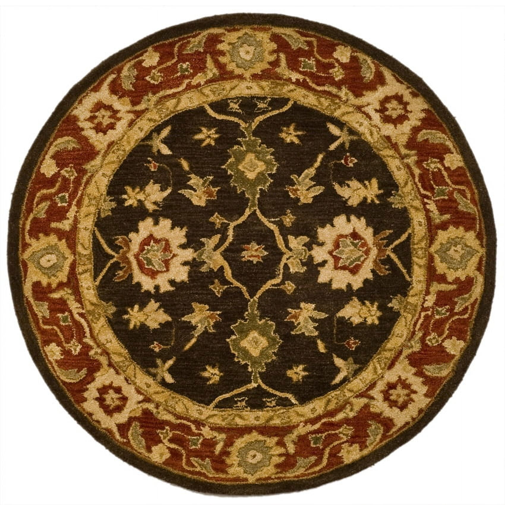SAFAVIEH Anatolia Shirley Traditional Wool Area Rug, Olive/Rust, 9' x 12'