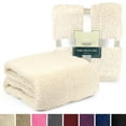 thumbnail image 2 of Soft Fuzzy Faux Fur Sherpa Fleece Throw Blanket - Warm Thick Fluffy Plush Cozy Reversible Shaggy Blanket for Sofa and Bed -Comfy Furry Blanket, 2 of 4