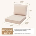 thumbnail image 4 of 23.5x25.5 Waterproof Outdoor Deep Seat Cushion for Patio Furniture Cushion Replacement, Peachy Tan, 4 of 10