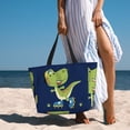 thumbnail image 3 of Wukai Dino Playing Roller Skate Print Zipper Bag,large Beach Tote Bag,Waterproof Sandproof Bag,Grocery and Picnic Tote Travel Bag, 3 of 5