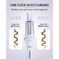 thumbnail image 2 of KAV Daphne Plum Auto Hair Curler, Automatic Long Barrel Rotating Curling Iron with 4 Temperature & 3 Timer, Automatic Shut-Off, Anti-Scald, Anti-Tangle, Rotating Curling Wand for Hair Styling, 2 of 8