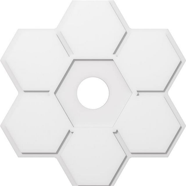 Ekena Millwork CMP36DY-06000 36 in. OD x 6 in. ID Square Daisy Architectural Grade PVC Contemporary Ceiling Medallion