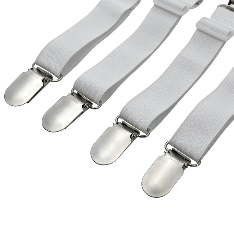 4Pcs Bed Sheet Grippers Fasteners Holders Clips Anti-Skid Clasps Flexible  Belts