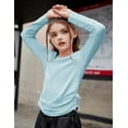 thumbnail image 3 of Arshiner Girls Long Sleeve T-Shirts Ruched Knot Side Tunic Blouse Tee Tops, 3 of 7