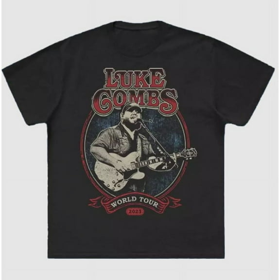 luke combs 2023 world tour T-shirt Cotton T-Shirt, Multi color