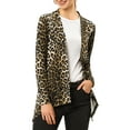 thumbnail image 3 of INSPIRE CHIC Women's Leopard Print Long Sleeve Open Front Cardigan Black XS, 3 of 8