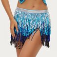 thumbnail image 2 of LWavelet Sequin Fringe Ombre Mini Skirt Women Glitzy Party Night Out Trendy Sparkly Bottoms Blue One Size, 2 of 4