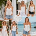 thumbnail image 6 of SOMER Tube Tops For Woman Summer Eyelet Bandeau Butterfly Knot Off Shoulder Top, 6 of 7
